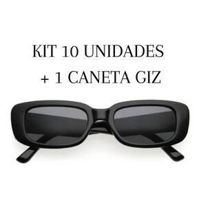 Kit 10 Óculos De Sol Retrô Formatura Preto + Caneta Giz Liq