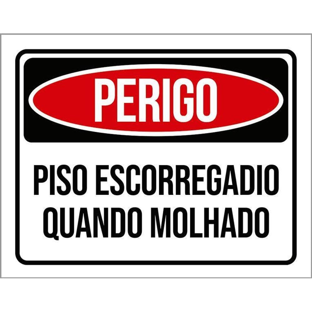 Placa Perigo Pisoescorregadio Quando Molhado 18X23