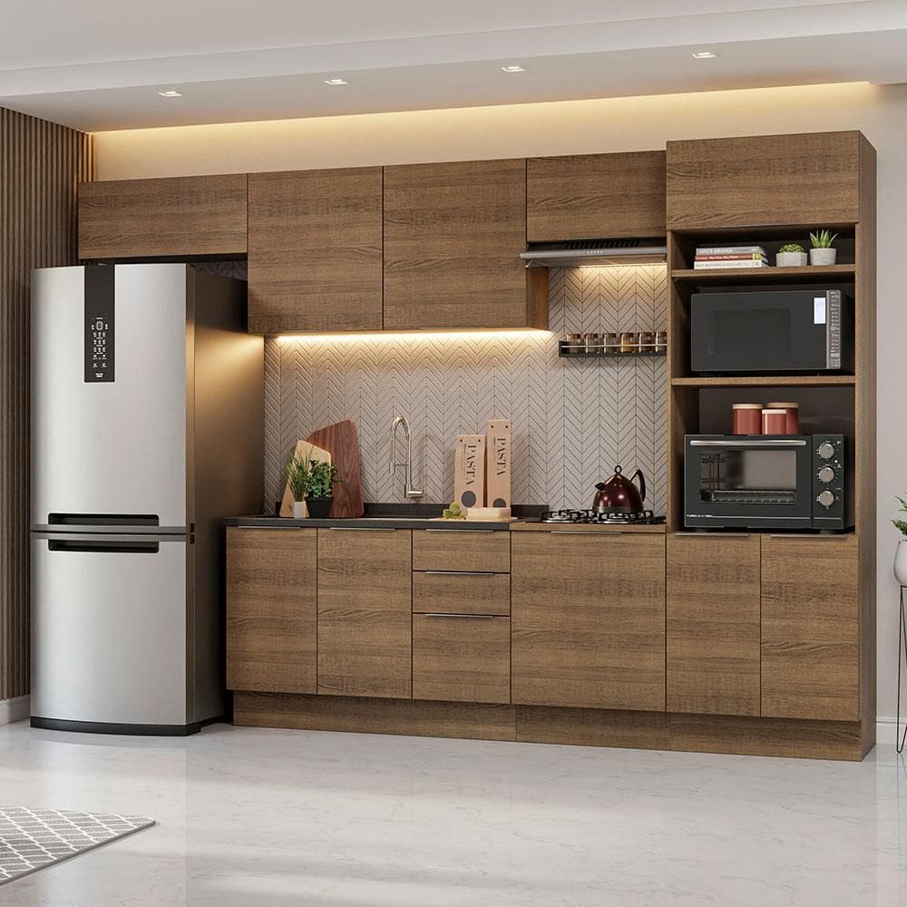 Armário de Cozinha Completa 330cm Rustic Stella Madesa 05
