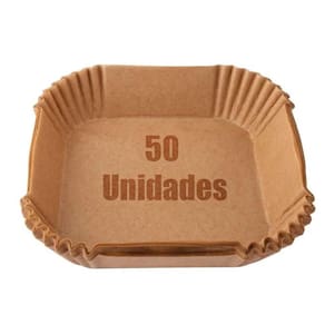 Kit 50 Formas Quadrada Fritadeira Elétrica Papel Descartável