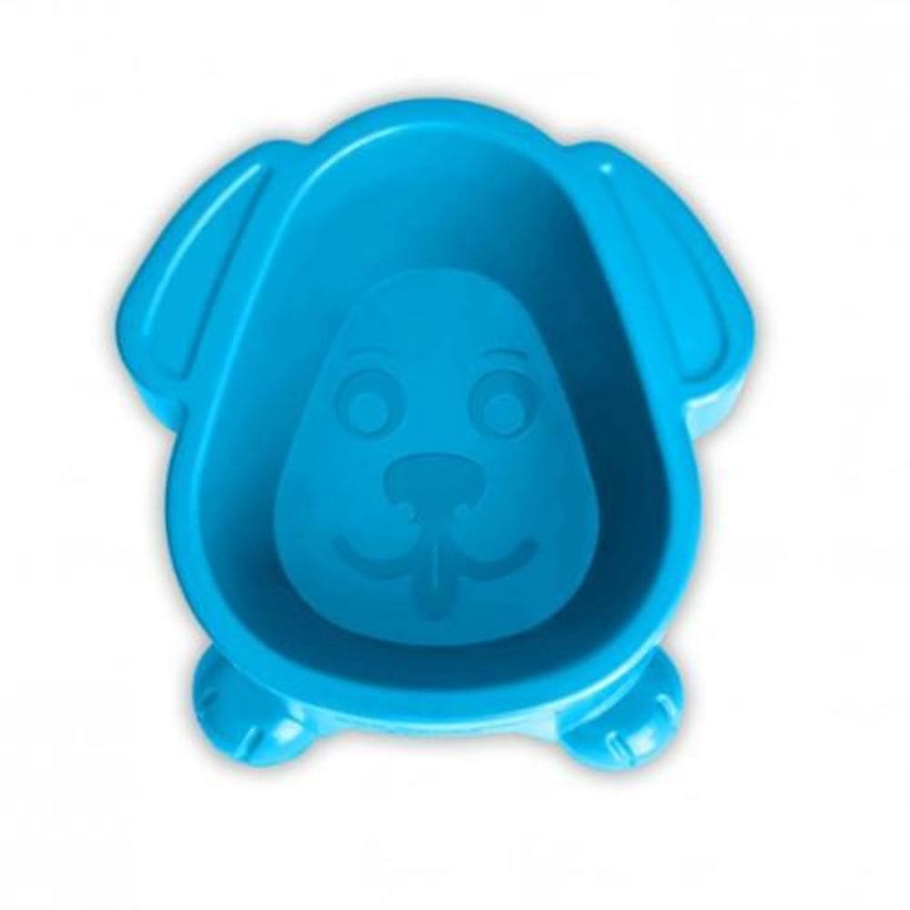 Comedouro Ou Bebedouro Elevado Pet Para Cães 300Ml Azul