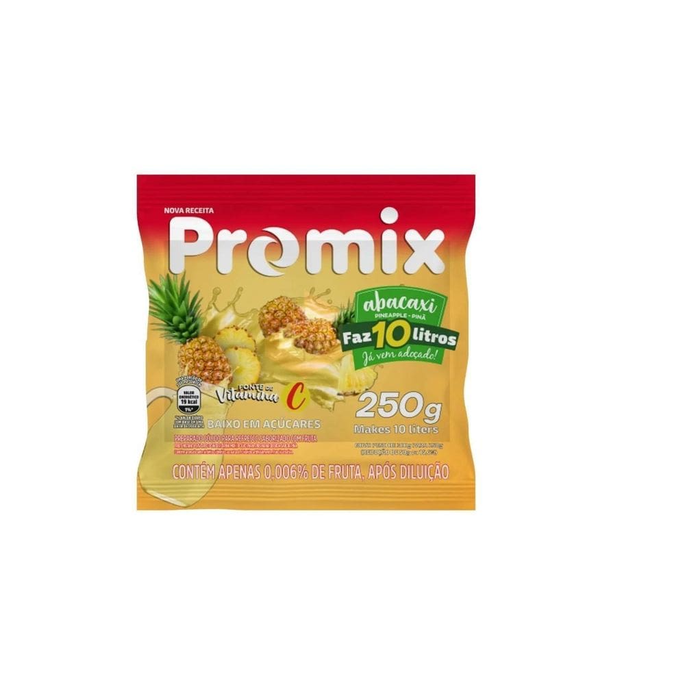 Refresco Pó Promix Caixa Com 10 Unidades De 250G - Abacaxi