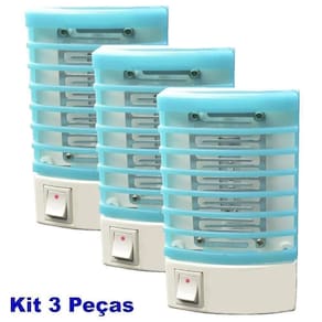 3 Luminárias Armadilha Elétrica Mata Mosquito Dengue Zica