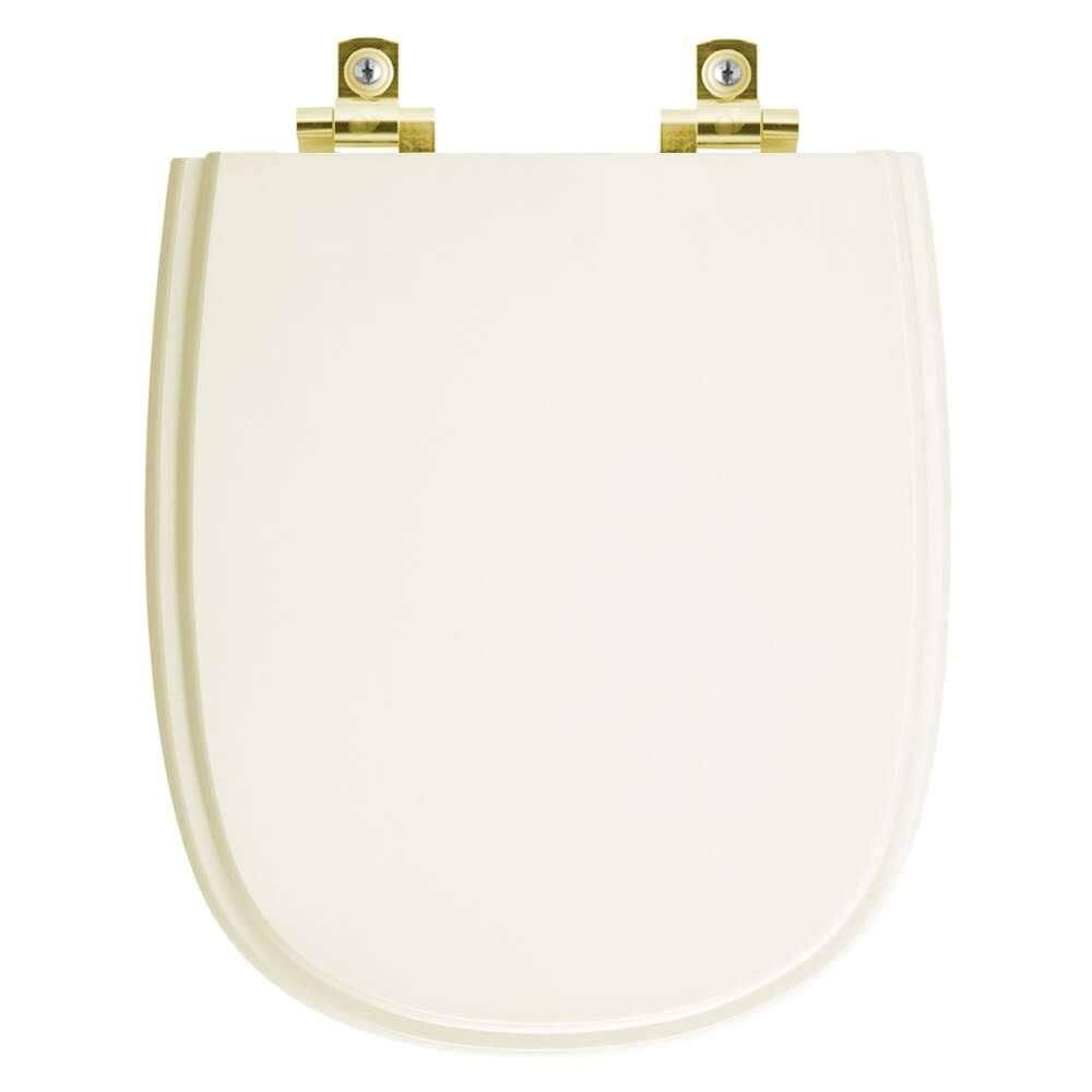 Assento Sanitário Soft Close Sabatini Palha para vaso Icasa com Ferragem Dourada