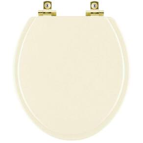 Assento Sanitário com Fechamento Lento Convencional Oval Bege Claro com Ferragem Dourada