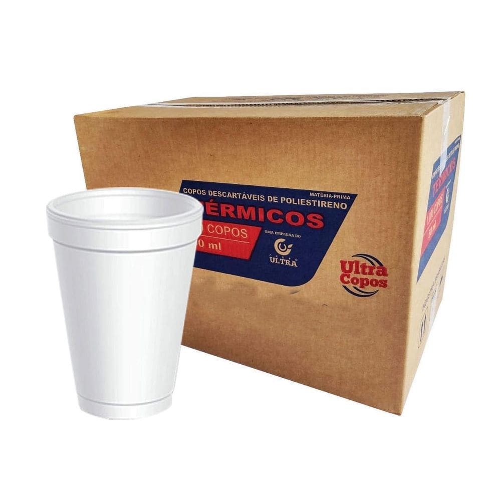Copo De Isopor Descartável Térmico 200Ml Branco 1Cx C/1000