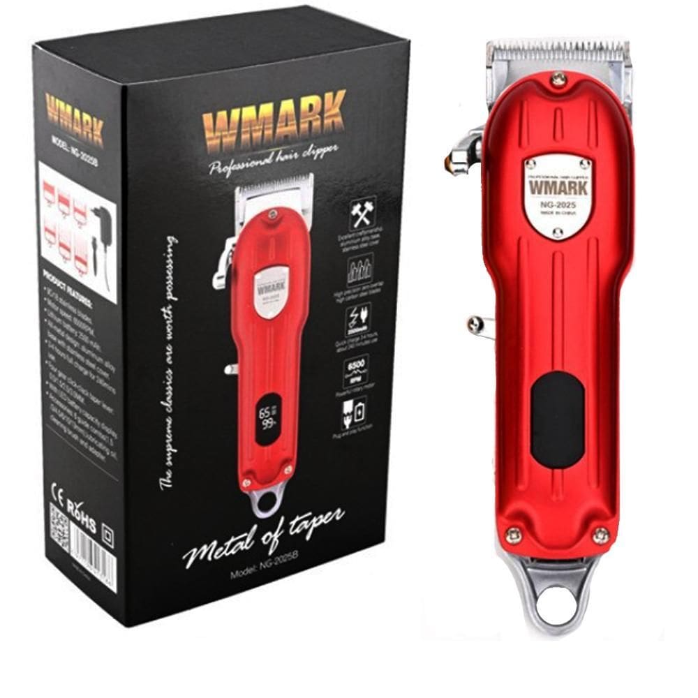 Maquina De Cortar Cabelo Display Lcd Wmark Ng2025B Vermelho