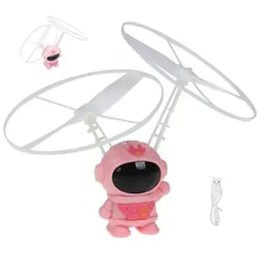 Mini Drone Astronauta Voador Boomerang Helice USB Bateria Recarregavel LED Sensor Movimento Criança Diversao Resistente
