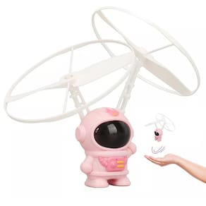 Mini Drone Astronauta Boomerang Helice Voador LED USB Bateria Recarregavel Sensor Movimento Diversao Criança Entretenimento