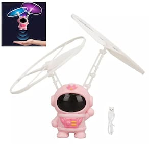 Mini Drone Astronauta Voador Boomerang Sensor Movimento LED USB Bateria Recarregavel Helice Diversao Criança Seguro Resistente