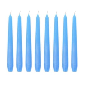 Kit 10 Velas Castiçal Lisa 20 Cm Azul Candelabro Velitas