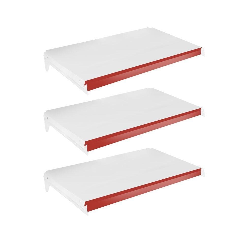 3 Bandejas Ponta 40X73 Para Gôndolas New Plus E Pe Vermelho