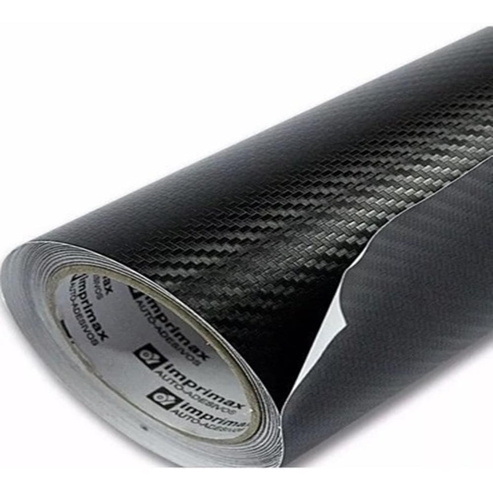 Vinil Adesivo Envelopamento Fibra Carbono Preto - 1M X 30Cm