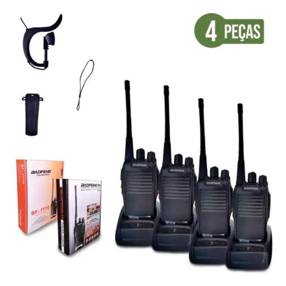 Kit 4 Radio Comunicador 777S Profissional Ht Uhf 16 Canais
