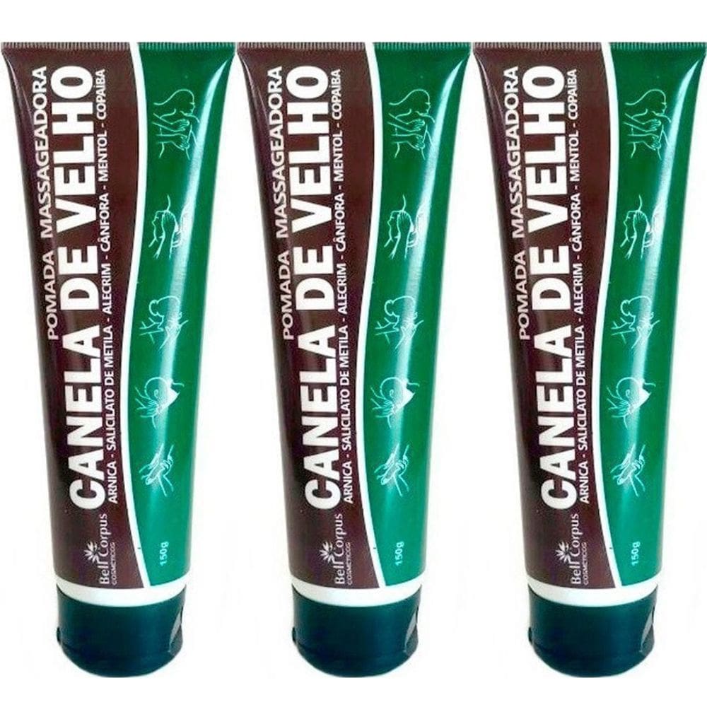 Combo Com 3 Pomadas Massageadora Canela 150ml