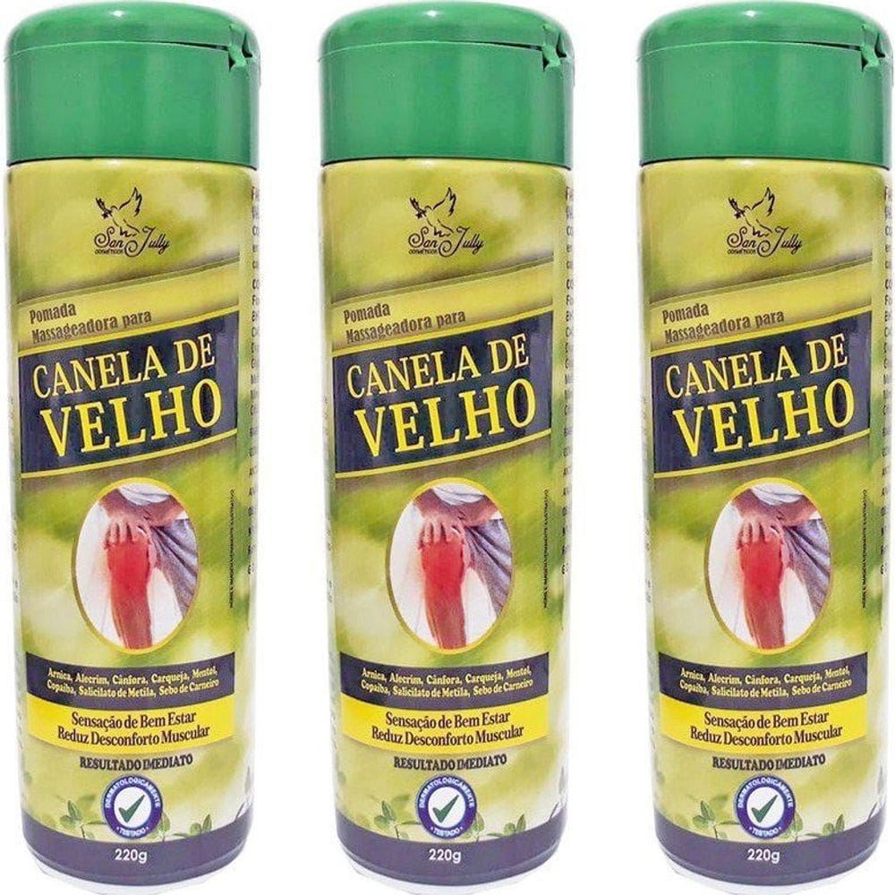 Combo Com 3 Pomadas Massageadora Canela 220ml