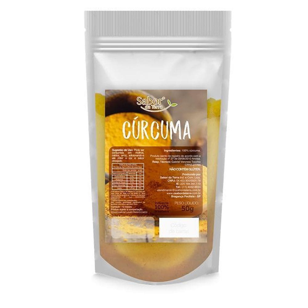 Cúrcuma Em Pó Sabor Da Terra 50G