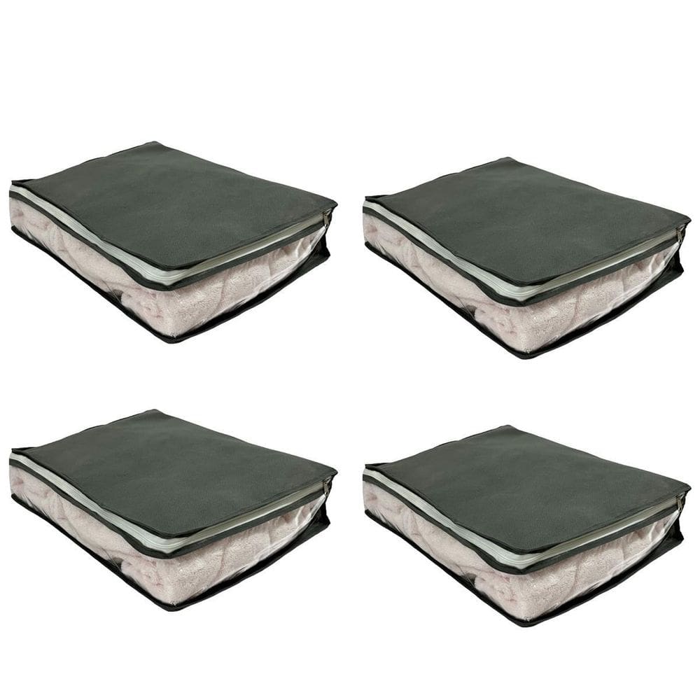 Kit 4 Organizador De Guarda Roupas E Gavetas Cinza Pp