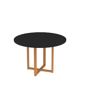 Mesa de Reunião Redonda 100cm Mrr1100p25tub Preto/Laranja picasso