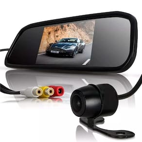 Kit Espelho Retrovisor Lcd + Câmera De Ré Visão Noturna