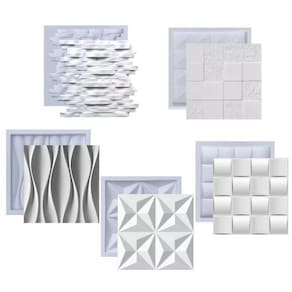 Kit 5 Formas Molde Para Gesso 3D E Cimento Abs