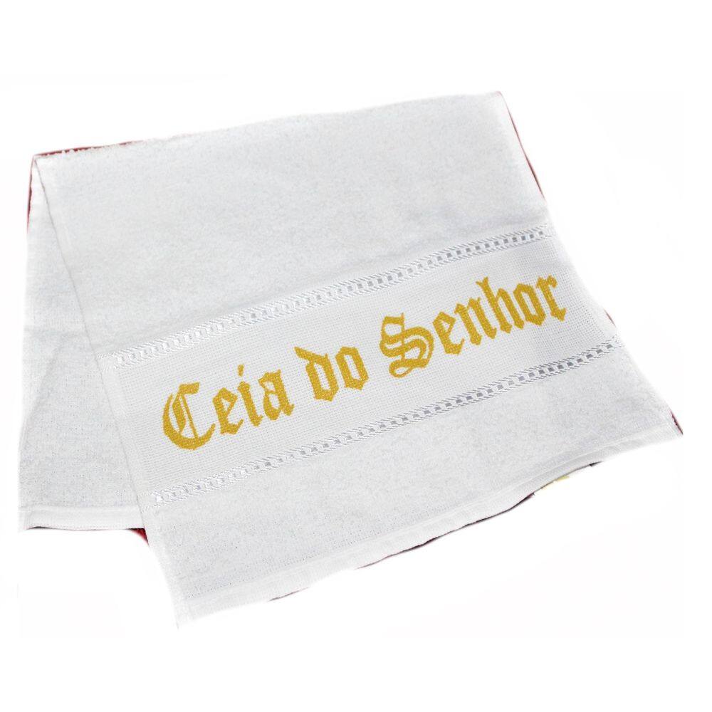 Toalha De Mão Santa Ceia Do Senhor 30 X 50 Cm Branca