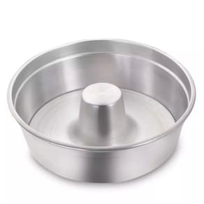 Forma Assadeira Redonda Para Bolo Tortas e Pudim Com Canudo 22cm em Aluminio