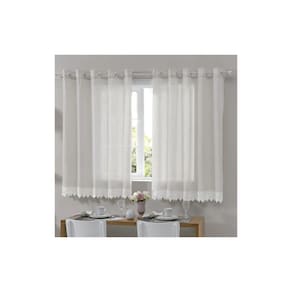 Cortina para Cozinha Bella Janela 300x120 cm Novara Branco