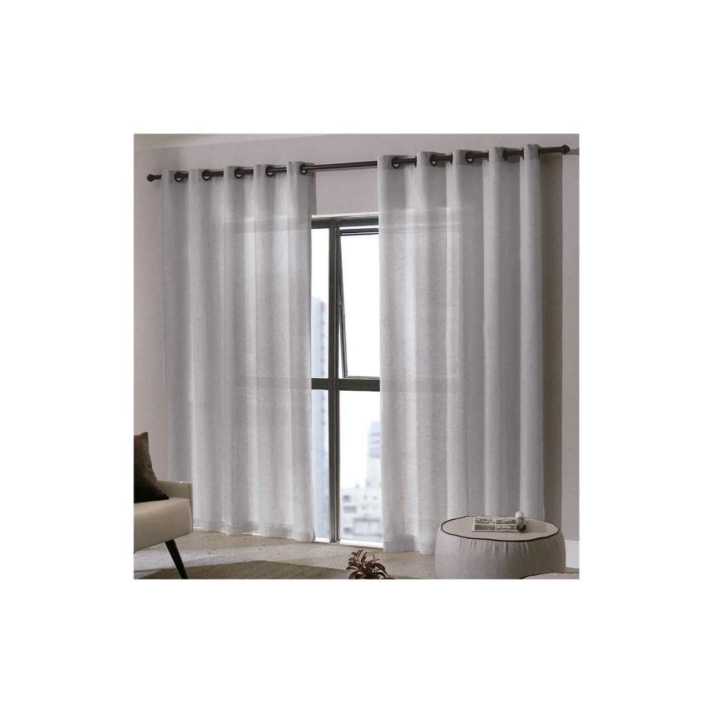Cortina Bella Janela 540x250 cm Duplex Bruxelas Com Forro Taupe
