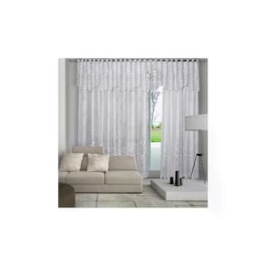 Cortina de Renda Donna Inter 300x180 cm Roseiral com Bandô Branco