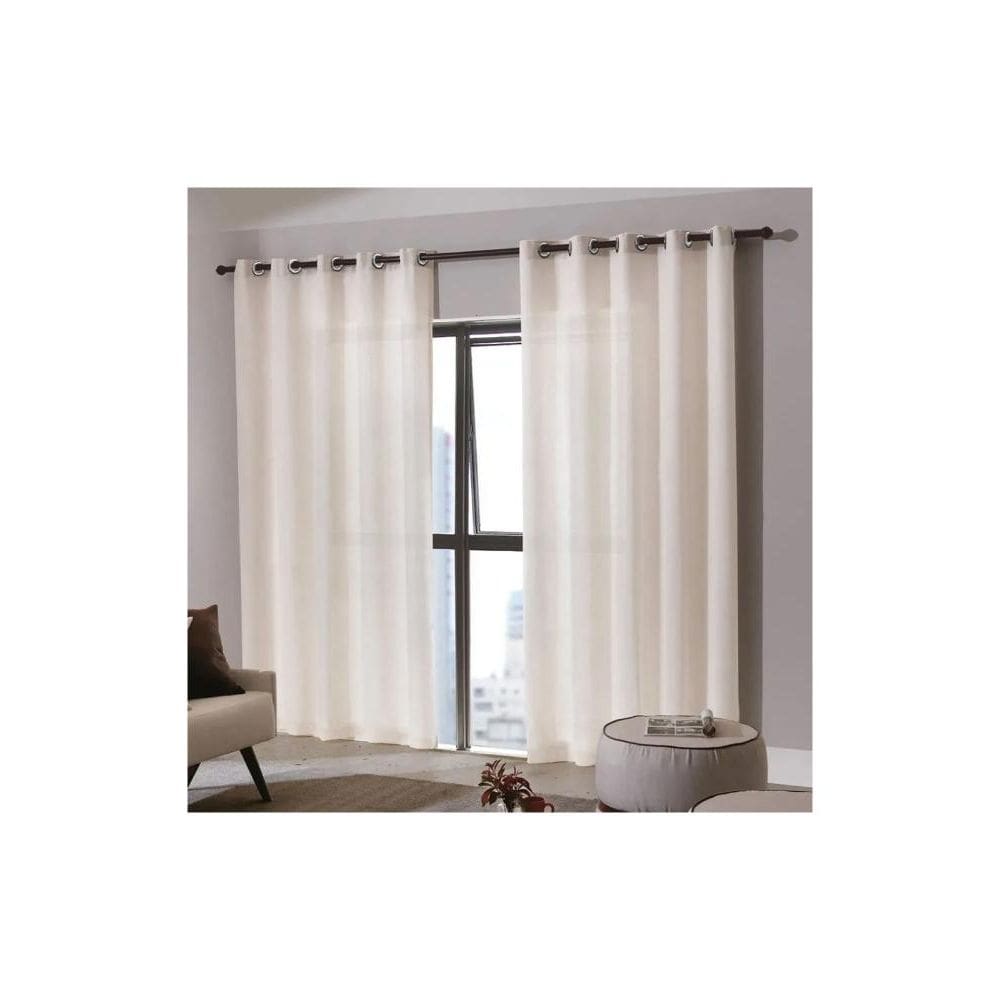 Cortina Bella Janela 420x230 cm Duplex Bruxelas Marfim