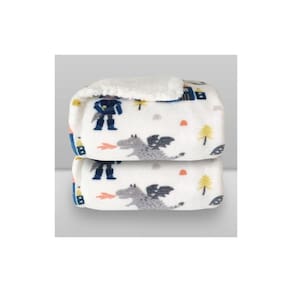 Cobertor Donna Laço Bebê Plush Print com Sherpa Knight