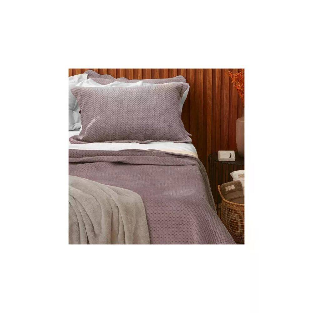 Kit Cobre Leito Colcha Queen Camesa Neo Classico Velvet - Diversas Cores