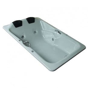 Banheira de Hidromassagem Ouro Fino Acrillic Dupla Premium 1,80mx1,20mx47cm 06 Jatos com Aquecedor Branco