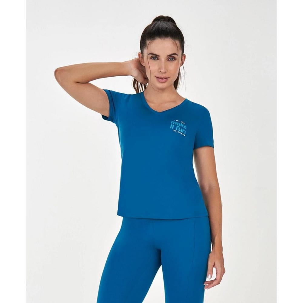 T-shirt Alto Giro Make It Funn Feminina Ref:2431710