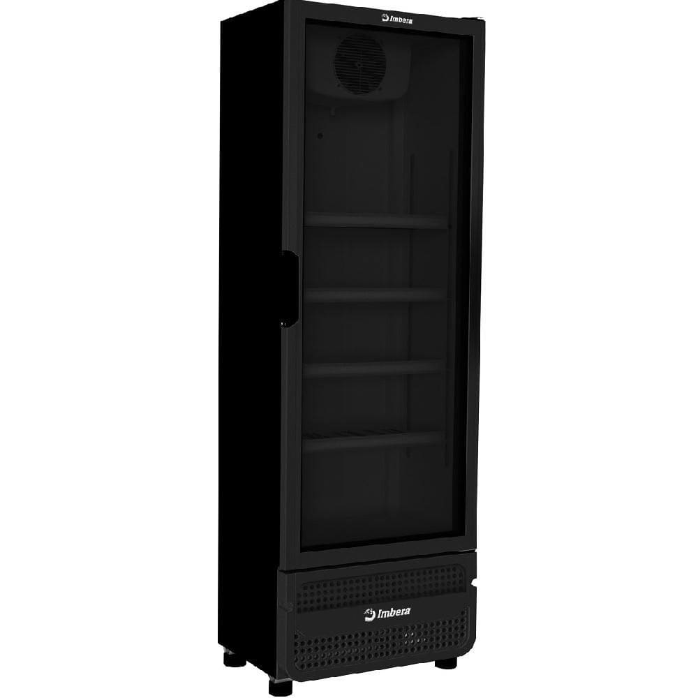 Expositor Vertical Imbera 485 Litros Porta de Vidro Full Black VRS16 - Bivolt