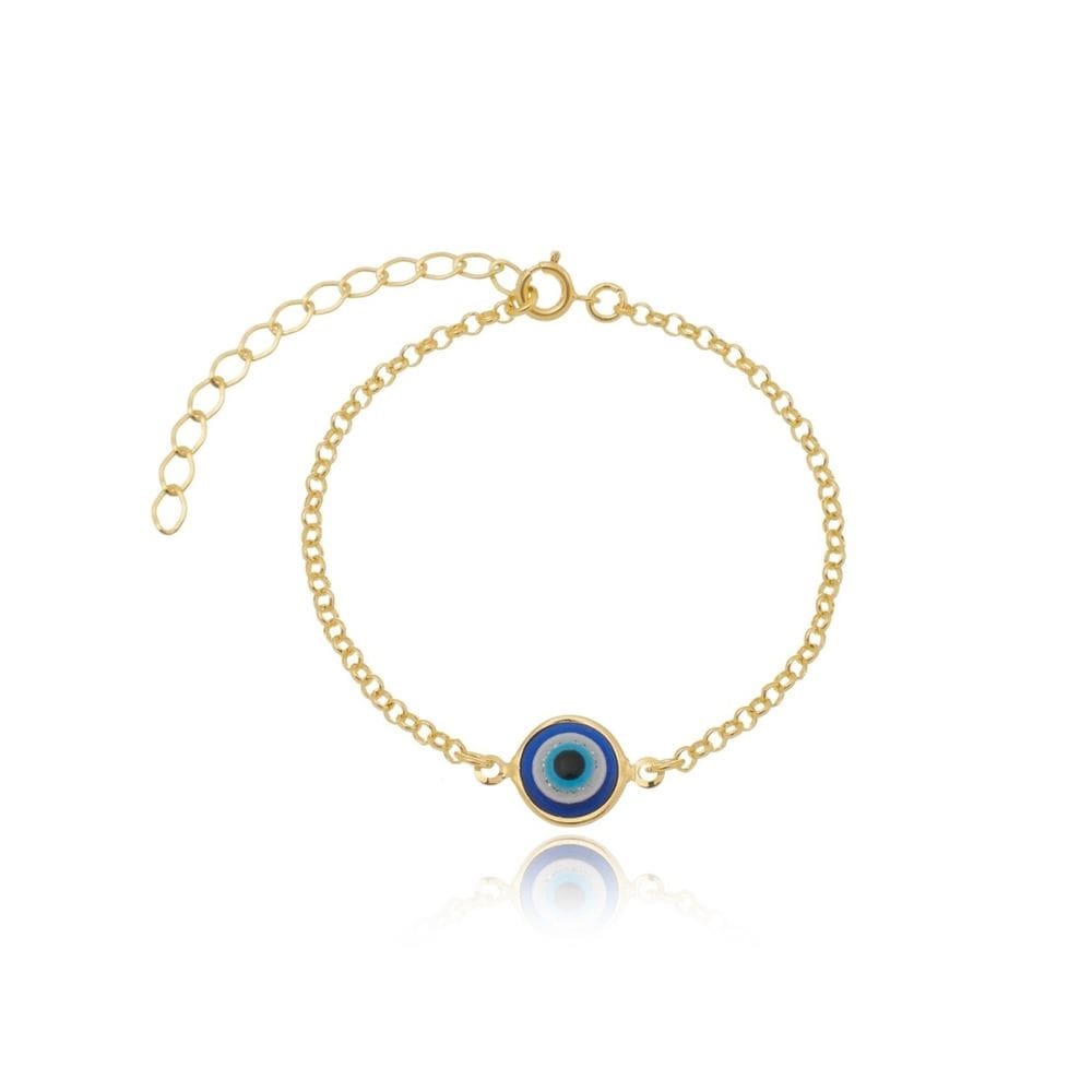 Pulseira Olho Grego com Brilho Folheado a Ouro 18K