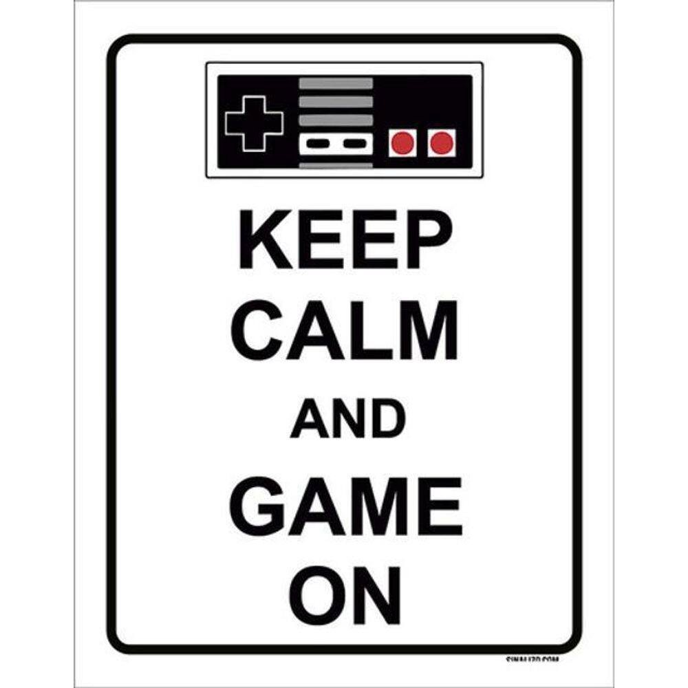 Kit 5 Placas Keep Calm And Game On 36X46