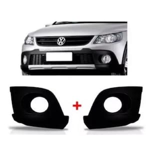 Par Moldura Farol Milha Parachoque Vw Gol Rallye G5 2010/.