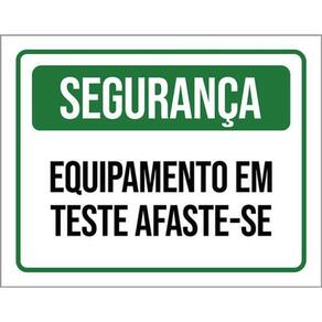 Kit 5 Placas Segurança Equipamento Teste Afaste-Se 36X46
