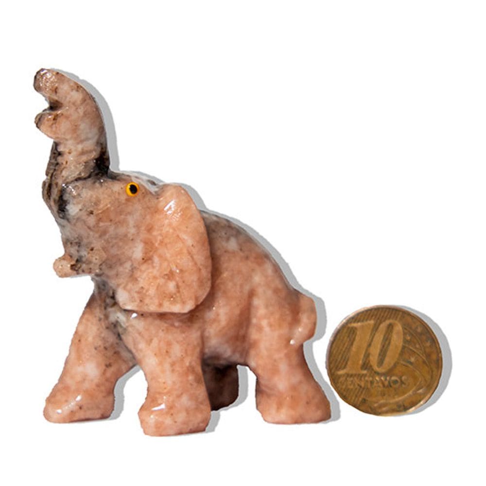 Elefante Esculpido Artesanato em Pedra Dolomita Aprox 6cm