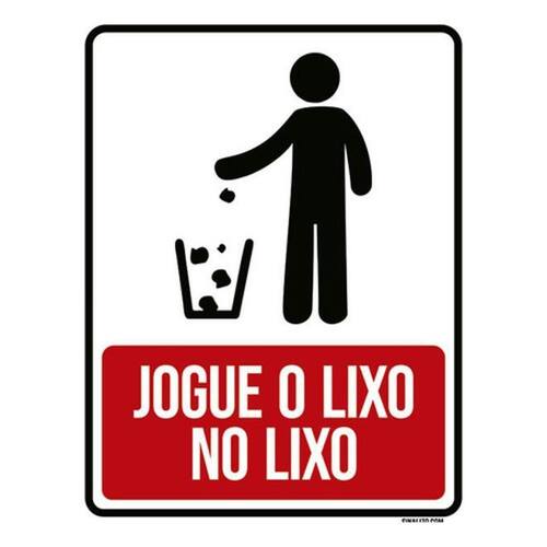 Kit 3 Placas Sinalização - Jogue Lixo No | Ponto