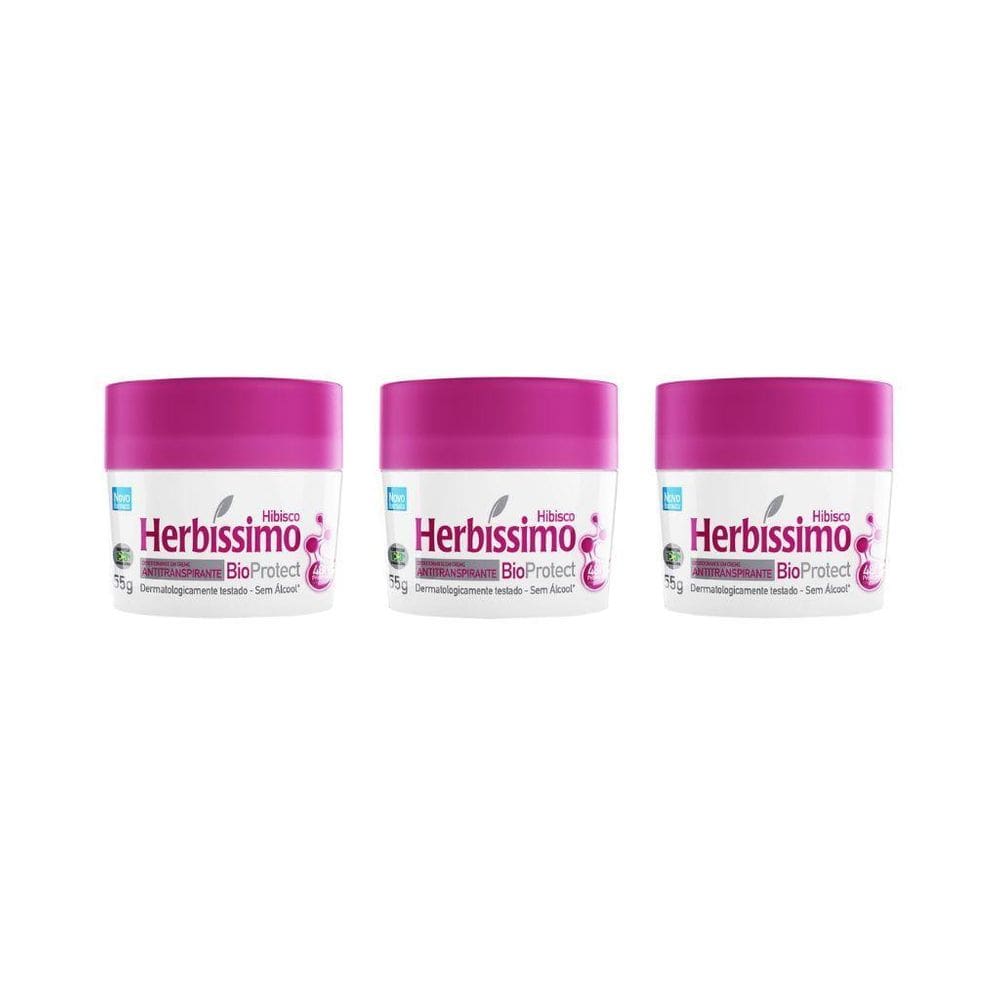 Herbissimo Creme 55G Bio Protect Hibisco - Kit Com 3Un