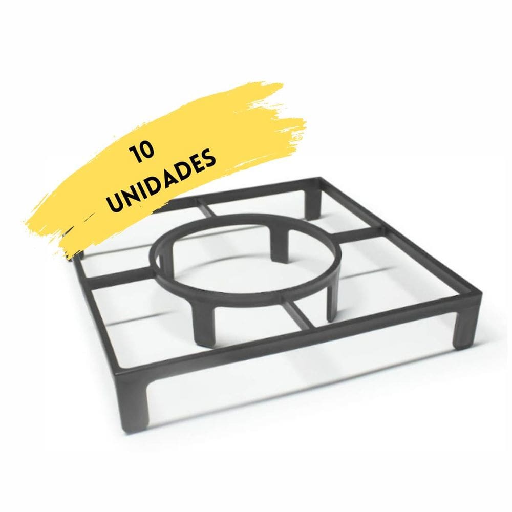 10X Suporte Plástico Rasteiro P/Vasos (24cm) Preto NUTRIPLAN