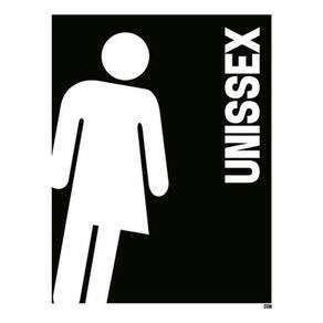 Kit 3 Placas Sinalização - Banheiro Unissex Ícone Preto
