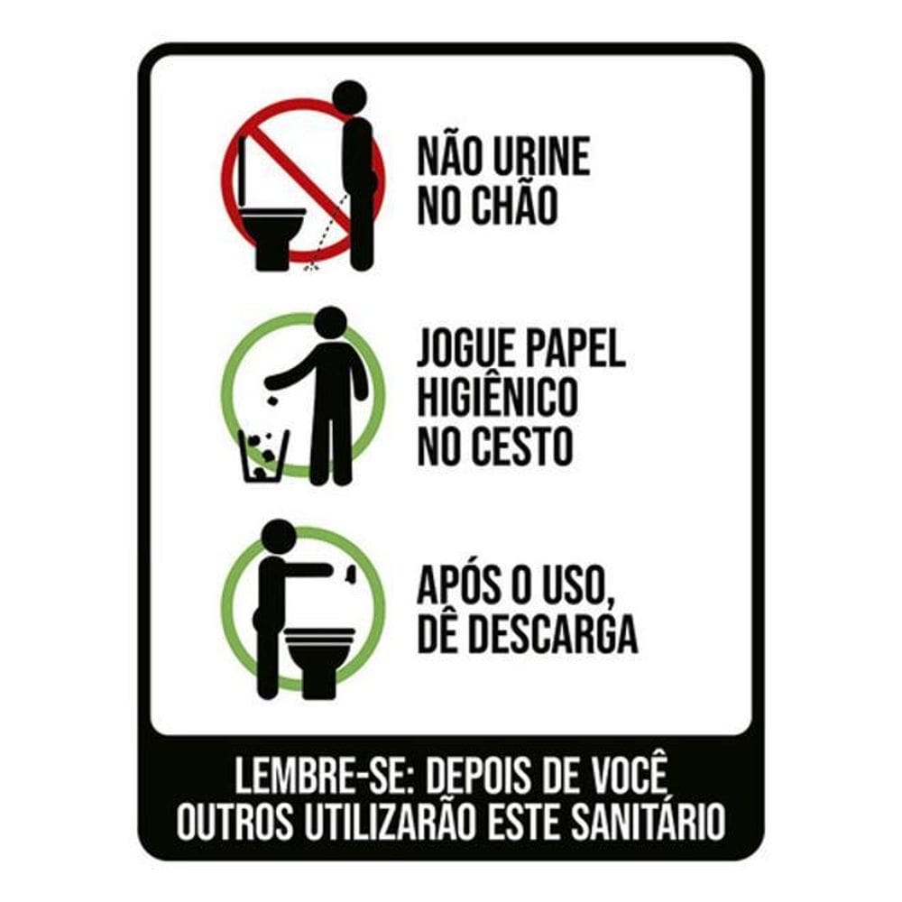Kit 3 Placas Sinalização - Não Urine Chão Banheiro