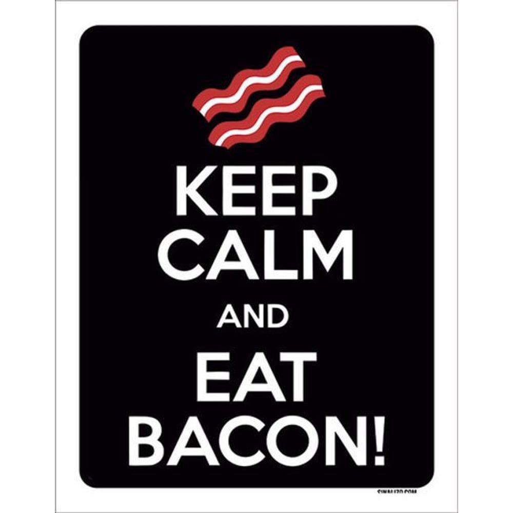 Kit 5 Placas Keep Calm And Eat Bacon 36X46