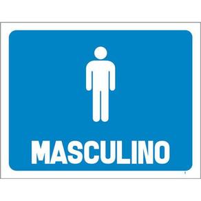 Kit 3 Placas Sinalização - Horizontal Banheiro Masculino