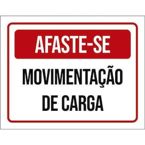 Kit 5 Placas Afaste-Se Movimentação Carga 36X46