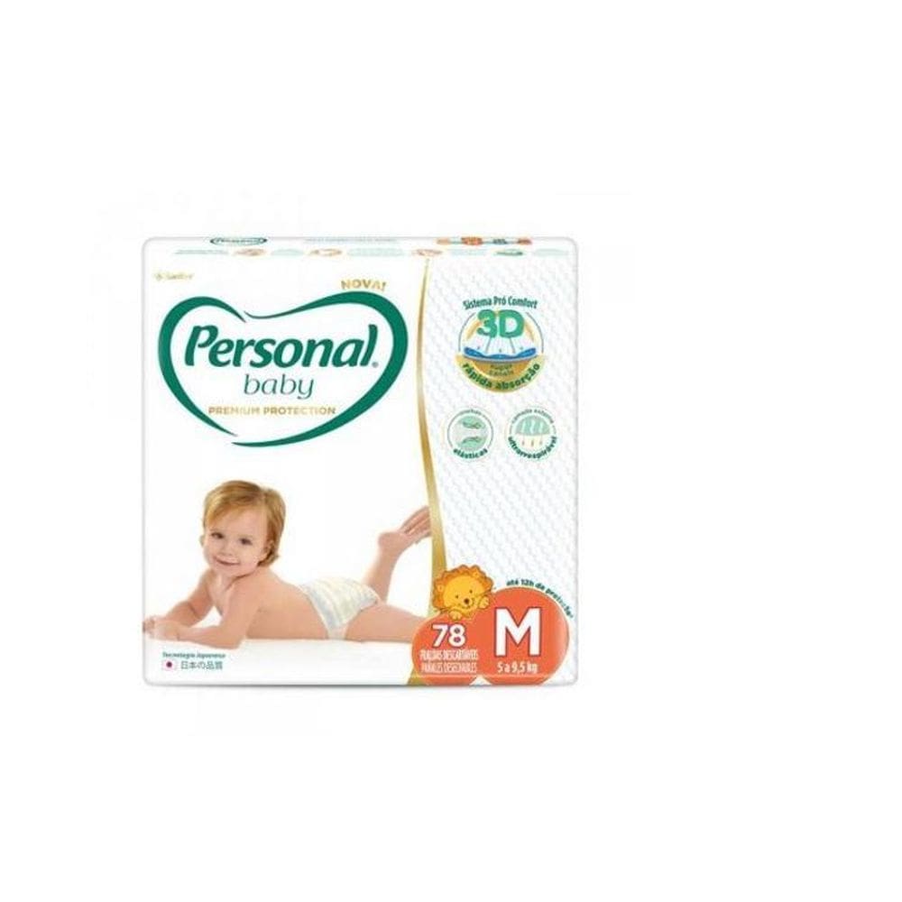 Fralda Baby Premium Protection Média,78Pads, Personal
